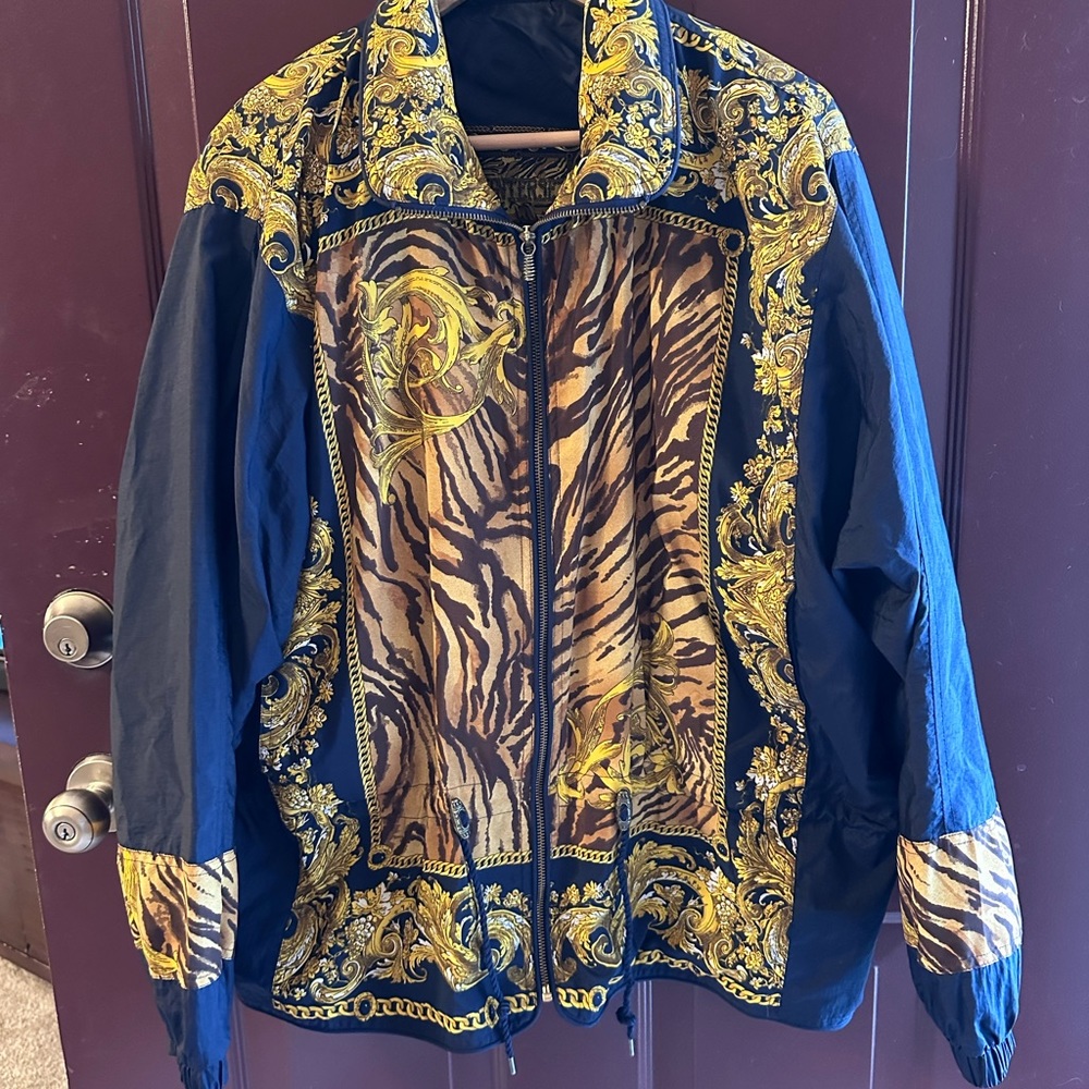 Vintage Winterset Zebra Print Windbreaker Jacket Size Large